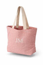 Last inn bildet i Galleri-visningsprogrammet, Stor soft washed jute beach tote bag, sommernett, trening...