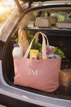 Last inn bildet i Galleri-visningsprogrammet, Stor soft washed jute beach tote bag, sommernett, trening...