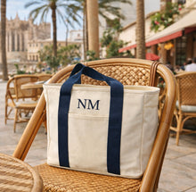 Last inn bildet i Galleri-visningsprogrammet, Tote bag canvas med solide stropper - med glidelås og frontlomme.