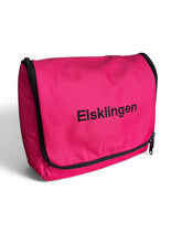 Last inn bildet i Galleri-visningsprogrammet, Rosa toalettveske med speil til reisen med mange lommer med glidelås