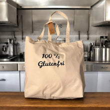 Last inn bildet i Galleri-visningsprogrammet, Handlenett med brodert "100% Glutenfri", kraftig og slitesterk i 100% økologisk bomull