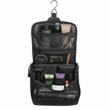 Last inn bildet i Galleri-visningsprogrammet, Sort, gul og tøff toalettveske med krok – praktisk, romslig og stilren