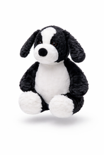 Last inn bildet i Galleri-visningsprogrammet, Hvit og sort hundebamse med brodert navn - Ekstra myk bamse