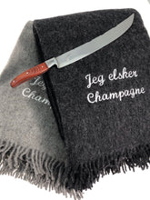 Last inn bildet i Galleri-visningsprogrammet, NY Eksklusiv gave, Champagnepledd i 100% ull med champagne sabel