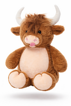 Last inn bildet i Galleri-visningsprogrammet, Ku med horn med brodert navn - Ekstra myk bamse
