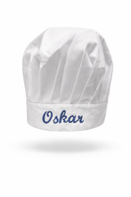 Last inn bildet i Galleri-visningsprogrammet, Kokkehatt med brodert navn, tittel, firma etc. Du velger tekst og vi broderer...Velg farge.
