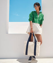 Last inn bildet i Galleri-visningsprogrammet, Tote bag canvas med solide stropper - med glidelås og frontlomme.
