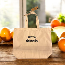 Last inn bildet i Galleri-visningsprogrammet, Handlenett med brodert &quot;100% Glutenfri&quot;, kraftig og slitesterk i 100% økologisk bomull
