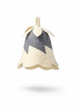 Last inn bildet i Galleri-visningsprogrammet, Blomsterlua, Jacuzzi-/badstulue i ull med brodert navn, varmer i jacuzzien. Til isbading også.
